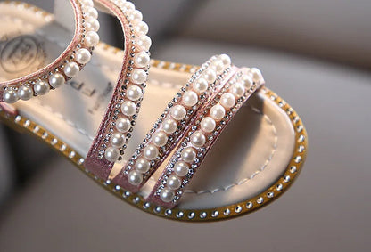 Bling Rhinestone Princess Sandals: Fashionable Summer Shoes for Little