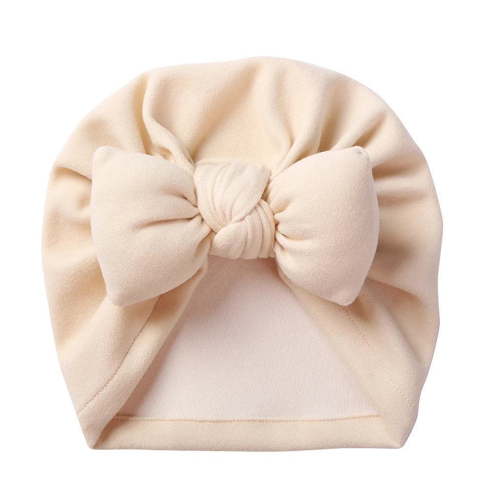 Cashmere Baby Hat: Warm Bow Topknot Bonnet