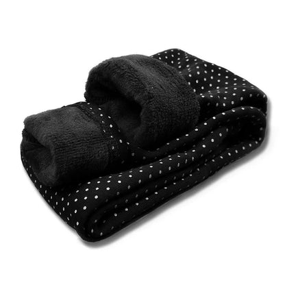 Sweet Velvet Dot Leggings - Autumn/Winter Cotton Stretch Trousers for Girls