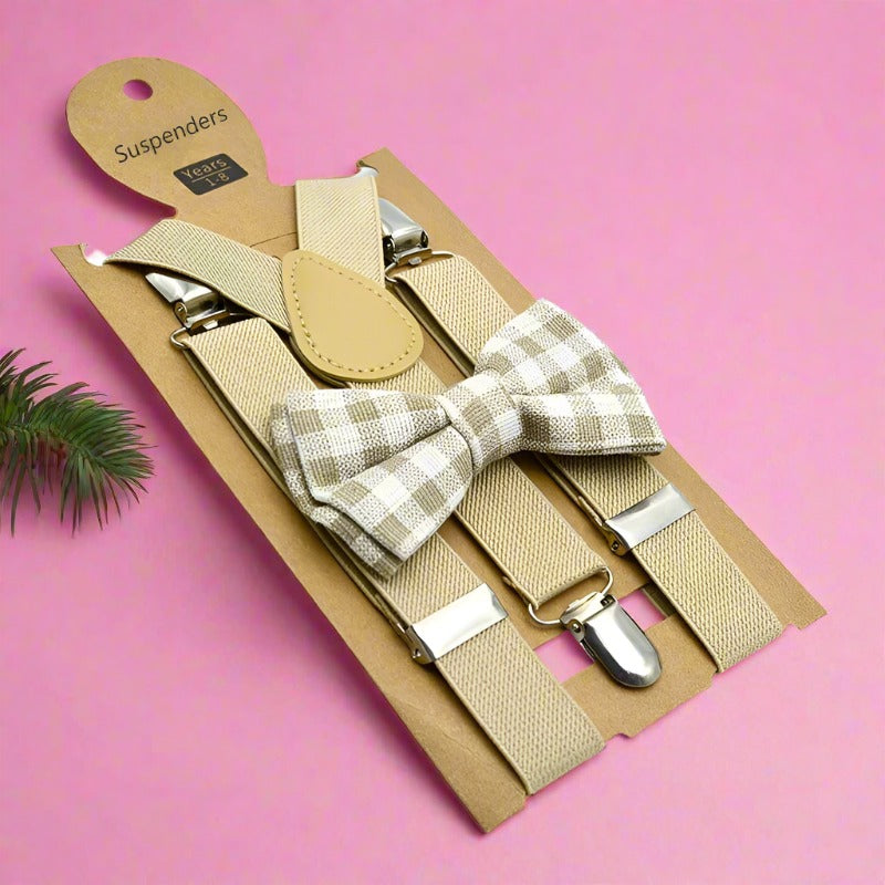 Bow Tie & Suspenders Set for Kids: Festive Elegance