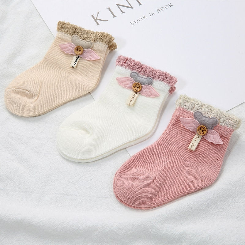 1 Set Of 3 Pairs Of Soft Newborn Socks For Babies