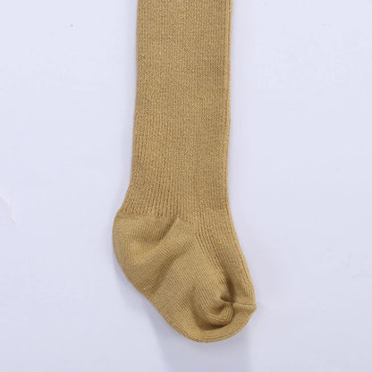 Baby Cotton Suspender Pantyhose - Cute Solid Color Overall Leggings