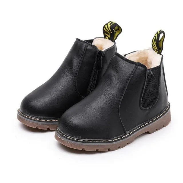 Kids Fashion Boots - Zippered Snow Boots