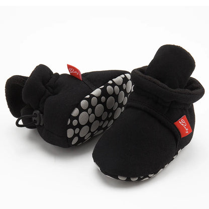 Baby Girls and Boys Cotton Sole Sock Shoes