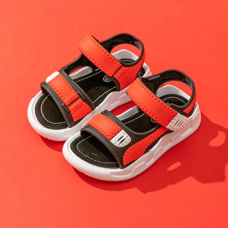 Summer Leather Sandals: Kids' Flat Non-slip Casual Toddler Sandals