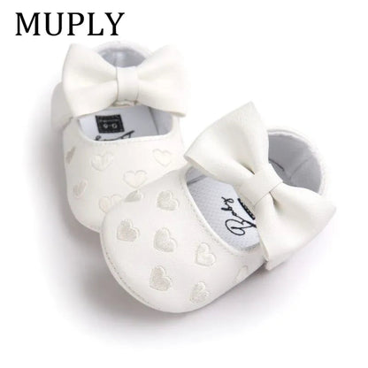 PU Leather Baby Moccasins - Bow Fringe Crib Shoes