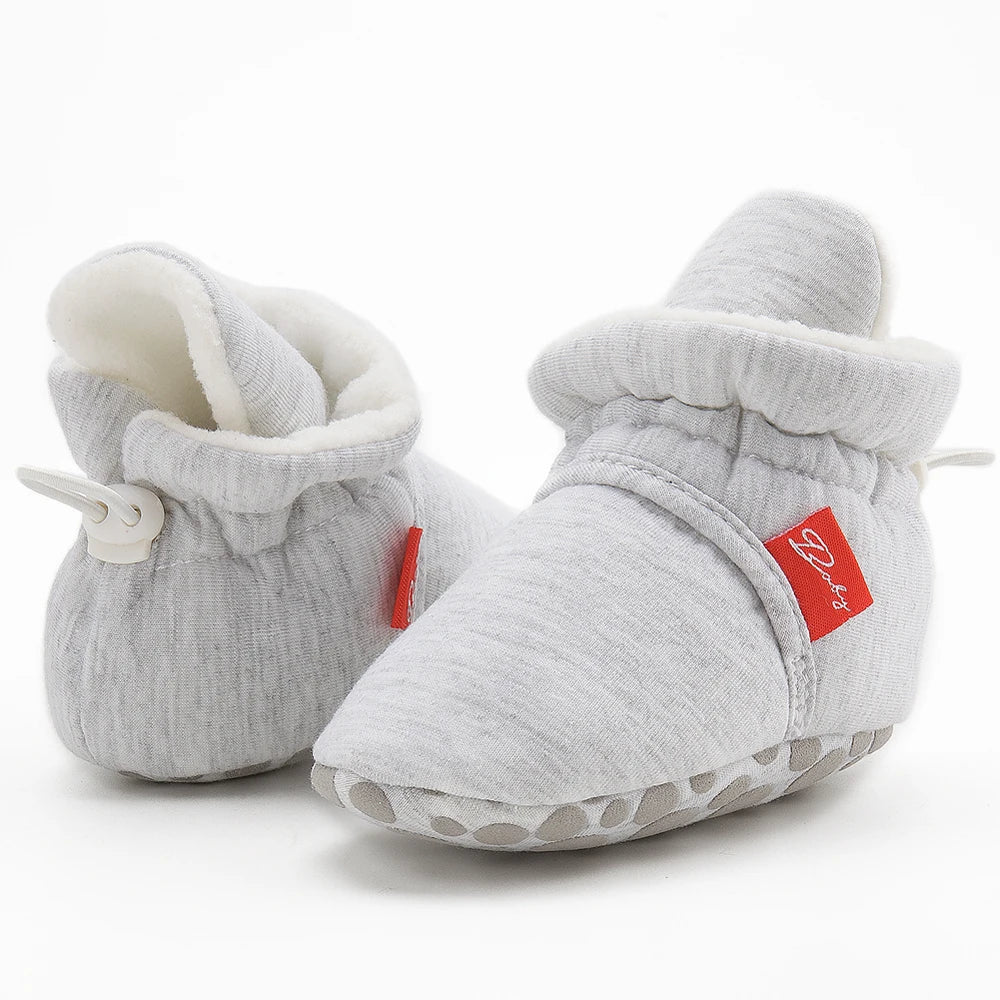 Baby Girls and Boys Cotton Sole Sock Shoes