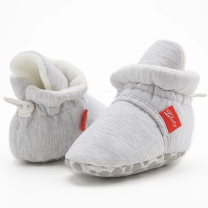 Baby Girls and Boys Cotton Sole Sock Shoes
