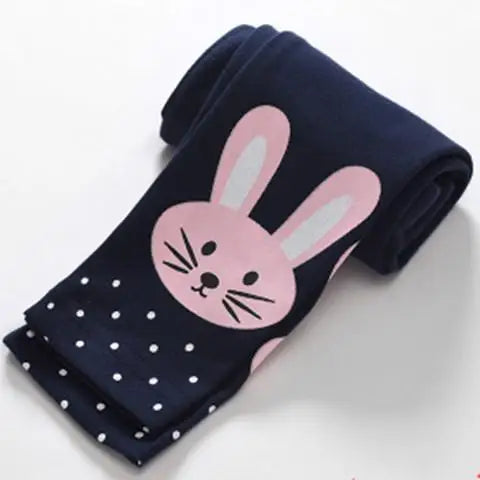Girls' Spring Leggings - Cartoon Print Skinny Pants