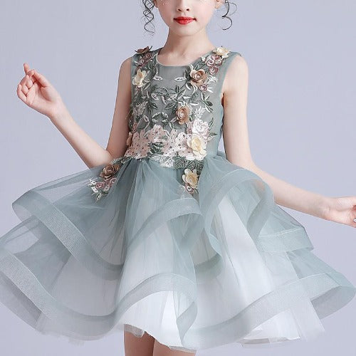 Floral Embroidered Princess Cocktail Dress