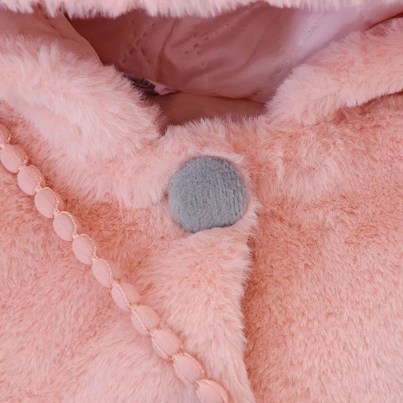 Cute Rabbit Ears Baby Jacket - Warm Hooded Outerwear