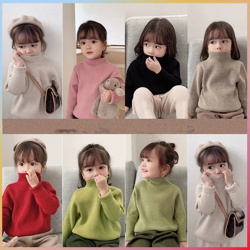 Baby Girls' Knitted Sweater: Warm & Stylish (1-7 Years)