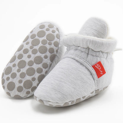Baby Girls and Boys Cotton Sole Sock Shoes