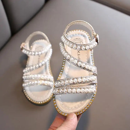 Bling Rhinestone Princess Sandals: Fashionable Summer Shoes for Little