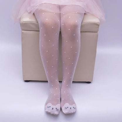 Cute Cat Girl Tights for Girls (1-9Y)