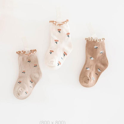 Sock  of Ankle Vintage Floral Pattern For Children