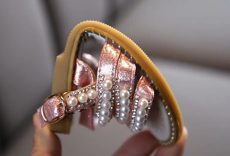 Bling Rhinestone Princess Sandals: Fashionable Summer Shoes for Little