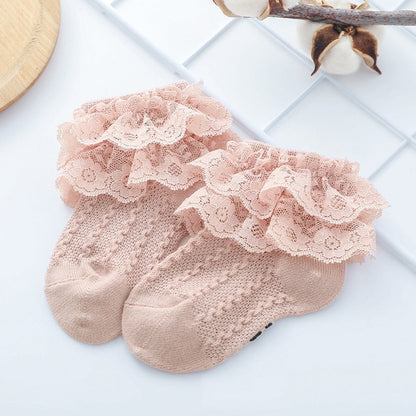 Lace Ruffle Socks For Girls