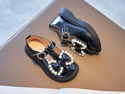 Girls Princess Flats with Bow-knot & Pearls