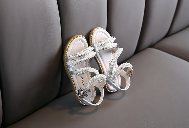 Bling Rhinestone Princess Sandals: Fashionable Summer Shoes for Little