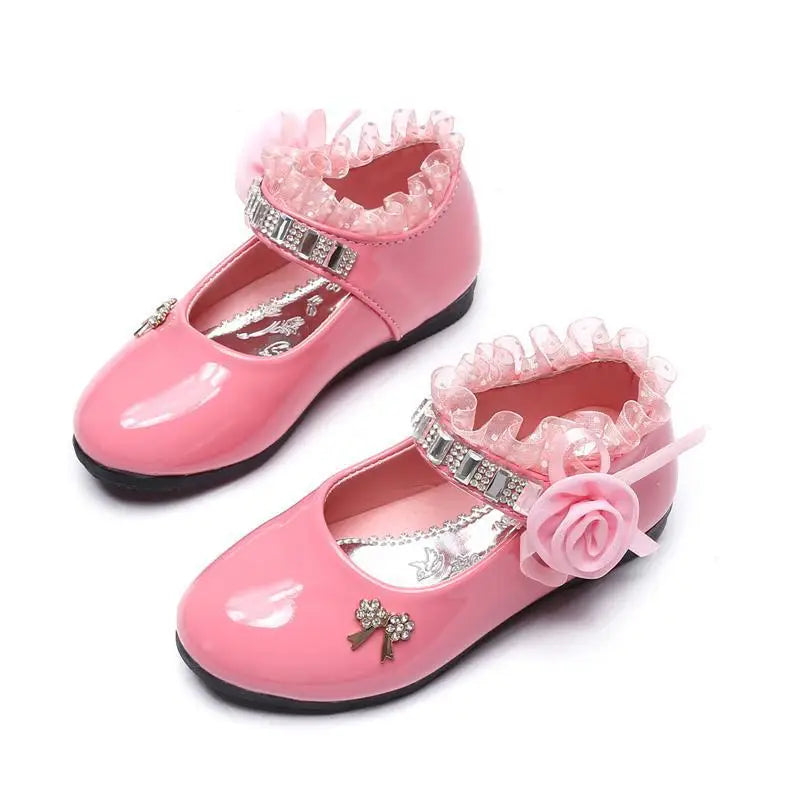 Cute Bowknot Rhinestone Flower Shoes (3-11 Years)