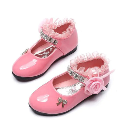 Cute Bowknot Rhinestone Flower Shoes (3-11 Years)