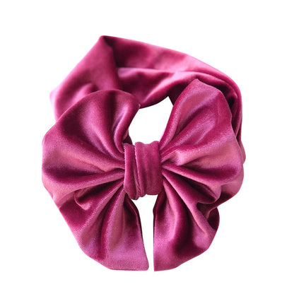 Velvet Solid Bow Headwraps
