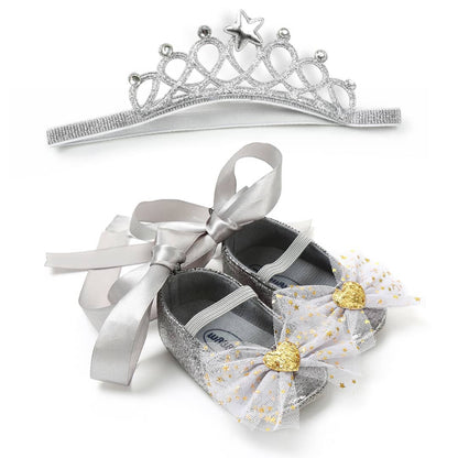 Princess Lace Up Bow Shoes & Headband Set