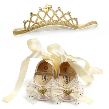 Princess Lace Up Bow Shoes & Headband Set