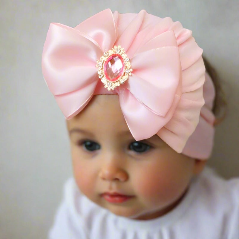 Studded Pearl Bow Turban