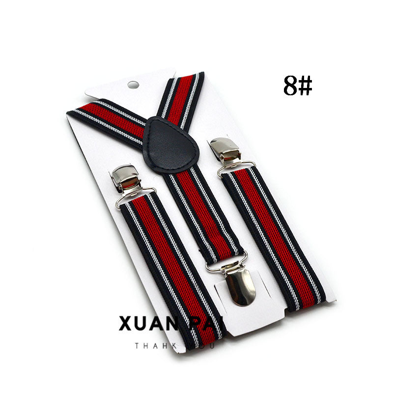 Unisex Striped Suspenders