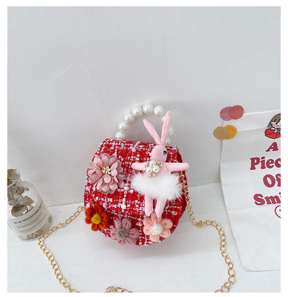 Bunny Dual Color Tweed Girls Bags