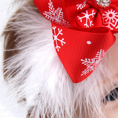 Snowflake Bow Christmas Headband