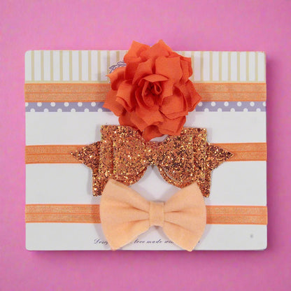 Glitter, Flower & Bow 3in1 Headband Sets