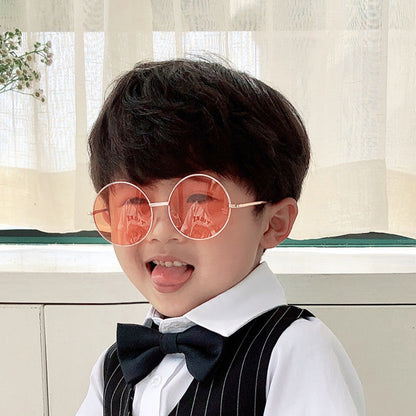 Classic Round Metal Frame Kids Sunglasses.