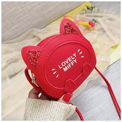 Stylish Mini Cat Ear Cartoon Girls' Shoulder Bag.