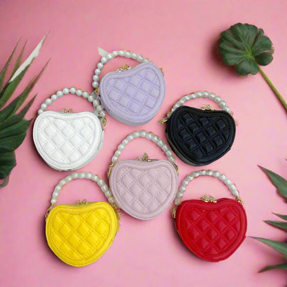 Belle Heart-Shaped Crossbody Girls' Mini Bag.