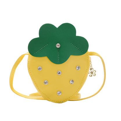 Cute Strawberry Rivet Kids Messenger Bag
