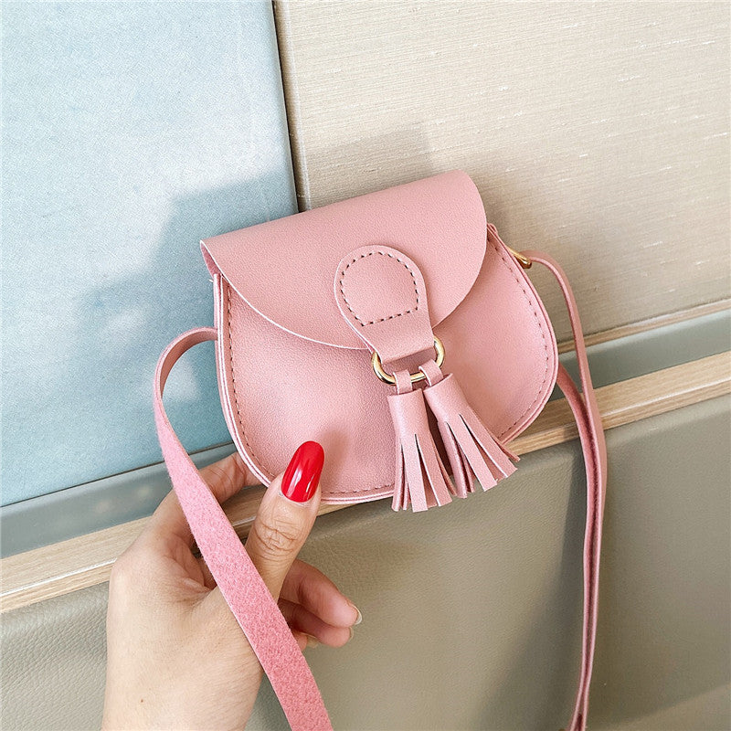 Double Tassel Toddler Girls' Leather Bag.