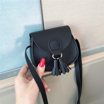 Double Tassel Toddler Girls' Leather Bag.