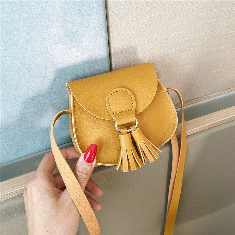 Double Tassel Toddler Girls' Leather Bag.