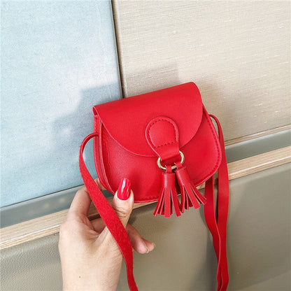 Double Tassel Toddler Girls' Leather Bag.