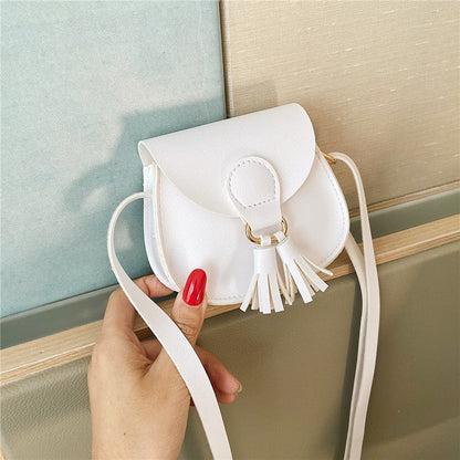 Double Tassel Toddler Girls' Leather Bag.
