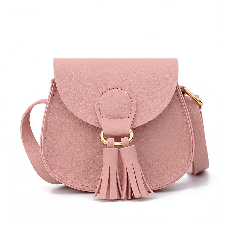 Double Tassel Toddler Girls' Leather Bag.