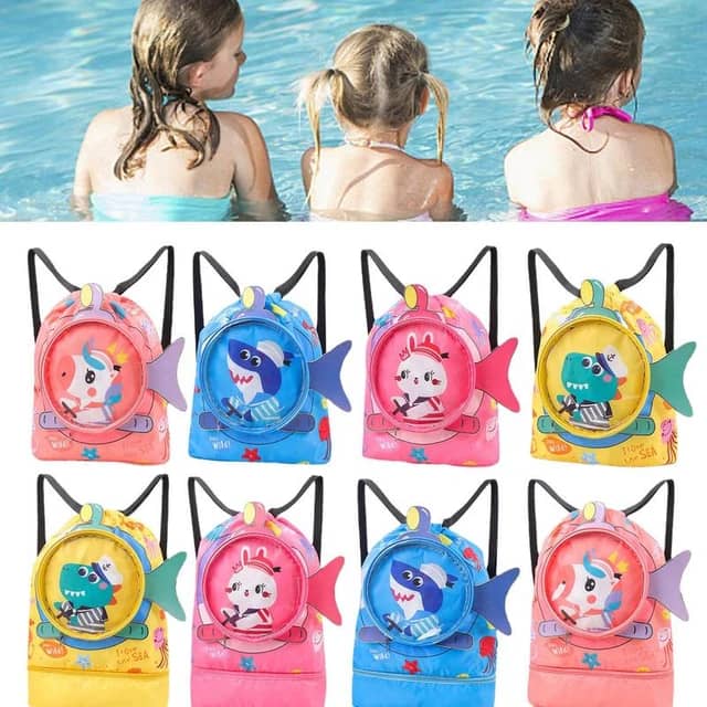 CUTE ANIMALS DRAWSTRING WATERPROOF SWIMMING BAG