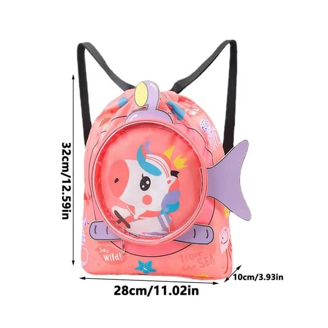 CUTE ANIMALS DRAWSTRING WATERPROOF SWIMMING BAG