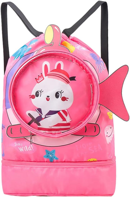 CUTE ANIMALS DRAWSTRING WATERPROOF SWIMMING BAG