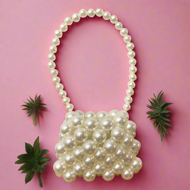 Girls' Mini Pearl Beaded Bag.
