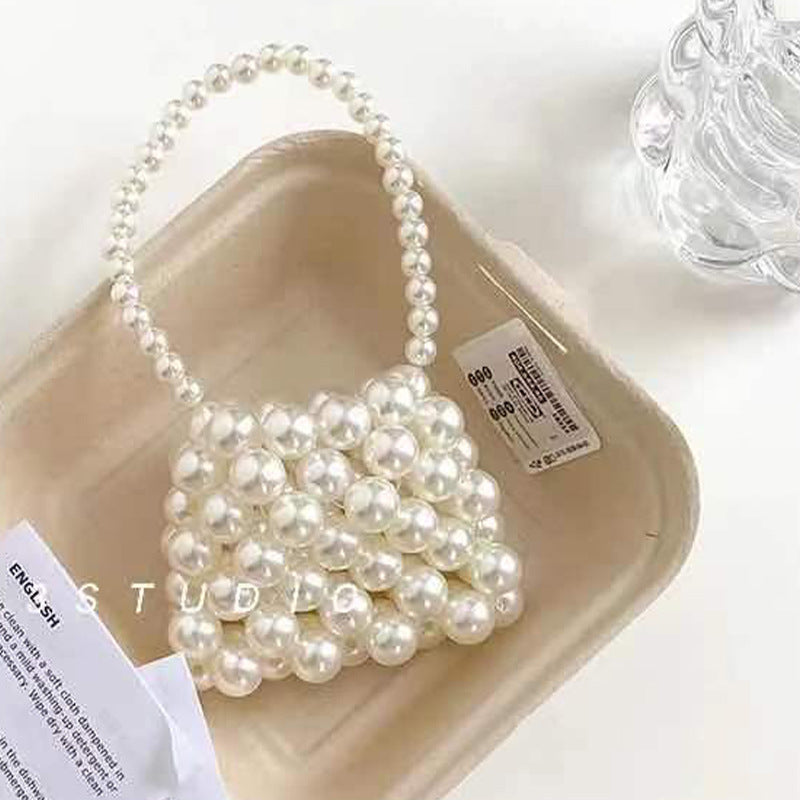 Girls' Mini Pearl Beaded Bag.