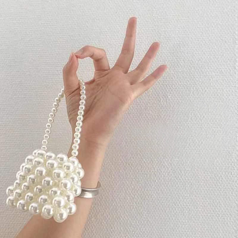 Girls' Mini Pearl Beaded Bag.
